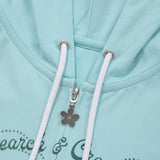 WITTY BUNNY BOUQUET GIRL CROP HOODIE ZIP UP [ICE]