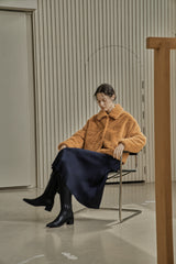 フェイクファーショートコート/FAKE FUR SHORT COAT_ORANGE