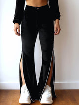 DAWANG Side Slit Drawstring Pants (4611389259894)