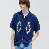 チマヨパターンニットカーディガン / CHIMAYO PATTERN KNIT CARDIGAN NAVY
