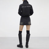 pony high-waist denim skirt