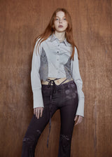 ビンテージレースクロップドシャツ/VINTAGE LACE CROPPED SHIRT