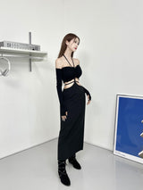 ディープホルターマキシスカート/[SEOW] 670. Deep halter maxy sk