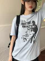 ボンツープリントオーバーフィット半袖Tシャツ
