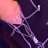 Ink marble bear necklace (6685429366902)