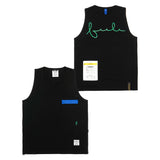 23 ジッパーオーバーサイズノースリーブ / 23 ZIPPER OVERSIZED SLEEVELESS WHITE MELANGE / BLACK
