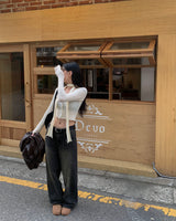 Muffler button knit set