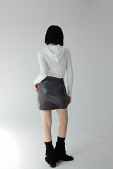 コーテッドミニスカート/Coated mini skirt (2color)