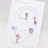 ラブリーパープルハートピアス / [Styling] Lovely Purple Heart Piercing 5 Set