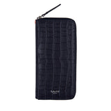 クロコダイルエンボラージウォレット/CROCODILE EMBO LARGE WALLET-NAVY