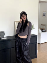Tissue Coated Parachute Two Way Jogger Wide Pants