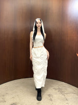 ライジングシャーリングスリットロングスカート / 931. Rising shirring slit long sk (2color)