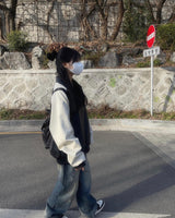 ビンテージワイドフェーディングデニムパンツ / vintage medium-blue wide fading denim pants