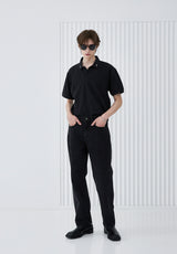COLLAR IRON TIP PIQUE T-SHIRT BLACK (6566844498038)