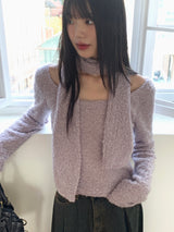 [Wool 20] Baffe Bubble Deep Unneck Knit Scarf Set