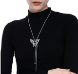 [IVE Ray, Aespa NingNing, Yena Pick!] Unique Butterfly Onyx Long Necklace