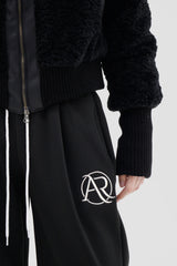 カラーコンビネーションレタリングブラッシュトレーニングパンツ / Color combination lettering brushed training pants (3color)