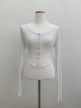 LuLu Button Slim Top (3color)