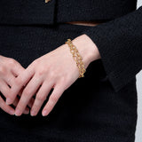 TWIST GOLD CHAIN BRACELET (6618489389174)