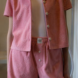 フラワーテリーハーフシャツ / FLOWER TERRY HALF SHIRT_PINK