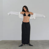 シアーマキシローライズスカート / SHEER MAXI LOWRISE SKIRT (BLACK)