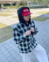 フランネルフードシャツ