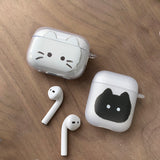 Sketch Some Cat Black AirPods Case_Matt