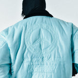 [UNISEX] Reversible "WORLD PEACE" Padded Bomber Jacket (Blue Mint)
