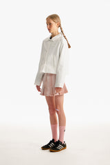 チェリーセミクロップウオウブンジャケット／CHERRY SEMI CROP WOVEN JACKET [WHITE]