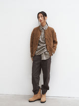PIE WOOL CARDIGAN [ CINAMON ]