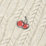 スモールチェリークロップ丈ニット／SMALL CHERRY CABLE CROP KNIT [CREAM]
