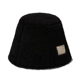 CHERRY REVERSIBLE FUR BUCKET HAT [BLACK]