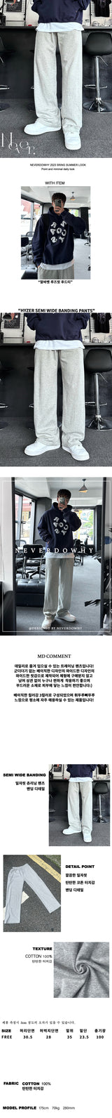 heyzer semi wide banding pants