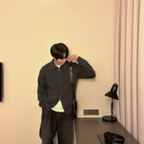 チップハチカラージップアップニットウェア / Chip Hachi Collar Zip-Up Knitwear (5 colors)