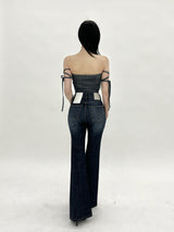 ハイライトウォッシングデニムブーツカットパンツ/800. Highlight washing denim boots cut pt