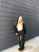 Aceite set up denim hood jacket