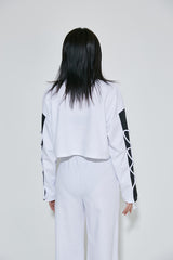 ストリングロングスリーブクロップTシャツ  /(9069) X-String Long Sleeve Crop Tee