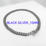 ブラック ライン カーブ チェーンネックレス / [BLESSEDBULLET]black line CURVE chain necklace_blacksilver_13mm/10mm