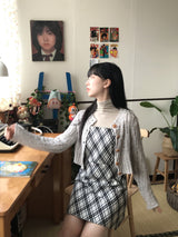 レイヤードロマンティックチェッカービスチェドレス