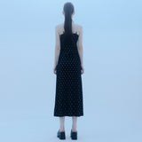 チェーンショルダーストラップクロスドレス/1 2 chain shoulder strap cross dress