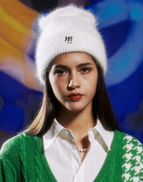 ミーロゴアンゴラビーニー/mii LOGO ANGORA BEANIE WHITE
