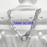 11mm ラウンド チェーン リンク ネックレス / [BLESSEDBULLET]11mm round chain link necklace_dark silver/silver