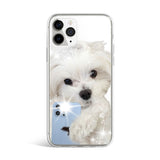 ジェリーフォンケース マルチーズミラーセルフィー / Jelly phone case maltese mirror selfie