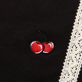 スモールチェリーミディスカート／SMALL CHERRY MIDI SKIRT [BLACK]