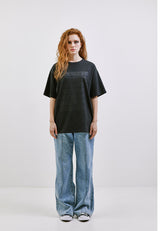 レタリング トーン オン トーン Tシャツ / CHARMS LETTERING TONE ON TONE T-SHIRT BK