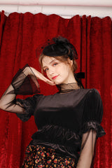velvet ribbon blouse (6640089759862)