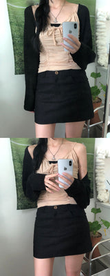 レースシャーリングビスチェ / Lace shirring bustier (4 colors)