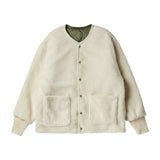 リバーシブルフリースジャンパー/REVERSIBLE FLEECE JUMPER-KHAKI