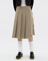 プリーツストリングラップスカート / Pleated string wrap skirt (2color)