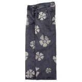 フラワー ブリーチ ワイド デニム パンツ / flower bleach wide denim pants (washed black)